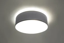 Moderne runde Deckenleuchte in Grau