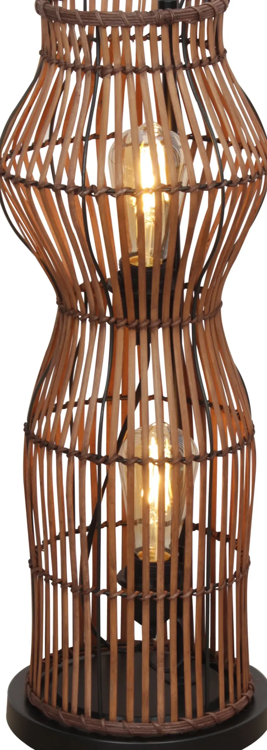 Moderne Stehlampe Bambus Natur Schwarz E27 60 cm klein