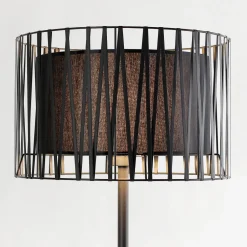 Moderne Stehlampe Schwarz Metall rund 145 cm