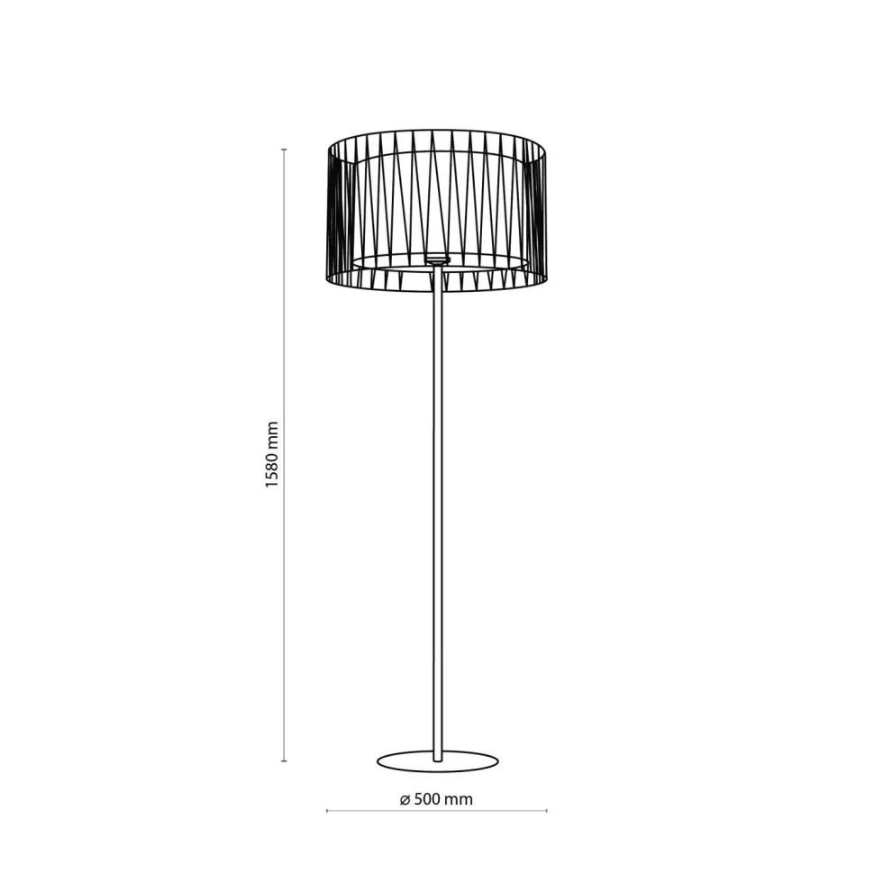 Moderne Stehlampe Schwarz Metall rund 145 cm