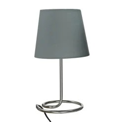 Moderne Tischlampe Stoff Grau Metall 33 cm elegant E14