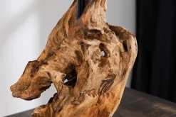 Moderne Tischleuchte blendarm Stoff Holz E27 58 cm groß