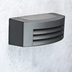 Moderne Wandaußenleuchte in grau mit Lamellen