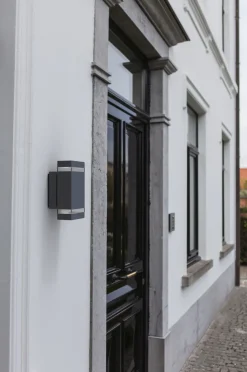 Moderne Wandlampe Up Down Anthrazit IP44 GU10 B:11 cm