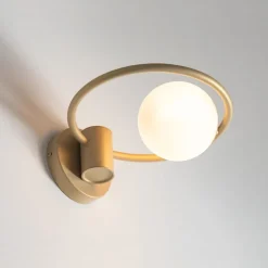 Moderne Wandleuchte Gold Glas Kugel B:25 cm G9 blendarm