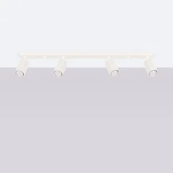 Moderner Deckenstrahler 4-flammig GU10 B: 81 cm in Creme