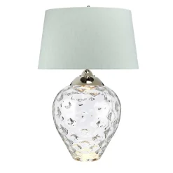 Nachttischlampe Glas Stoff 78,7 cm beleuchteter Sockel