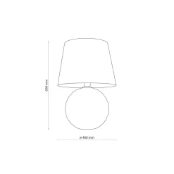 Nachttischlampe Glas Stoff 60 cm Klassisch E27 Ecru Beige