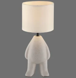 NachtTischlampe Keramik Stoff Teddy 38 cm E27 blendarm