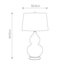 Nachttischlampe Keramik Stoff 64 cm E27 Weiß Pink