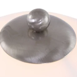 Nachttischlampe Metall Glas in Stahl Weiß E27 45 cm