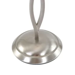 Nachttischlampe Metall Glas in Stahl Weiß E27 45 cm