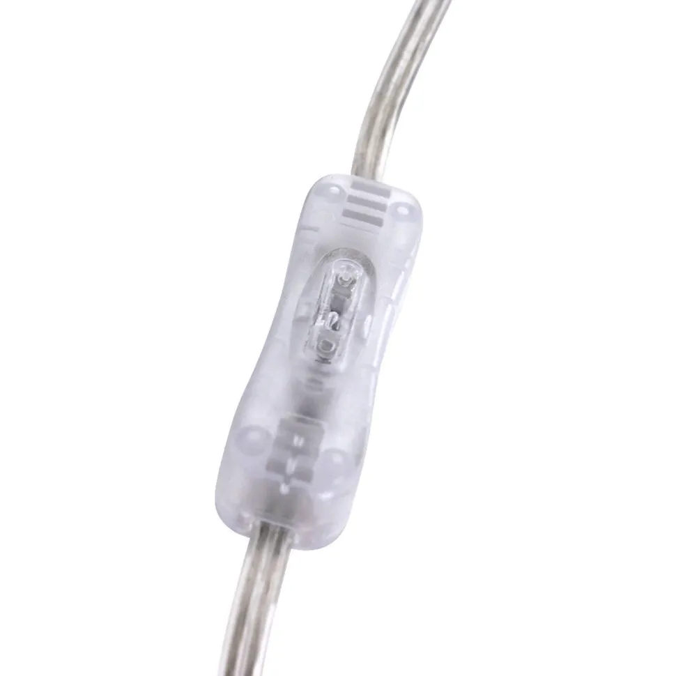 Nachttischlampe Metall Glas in Stahl Weiß E27 45 cm