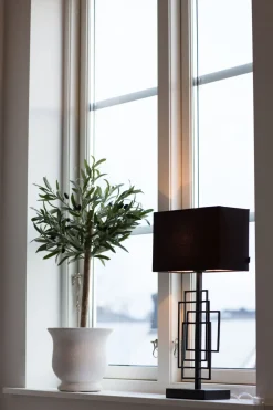 Nachttischlampe Metall Stoff 69 cm Schwarz E27 Modern