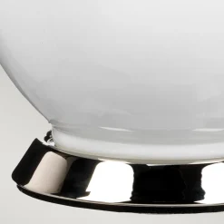 Nachttischlampe Stoff Keramik 64 cm hoch Rot Weiß