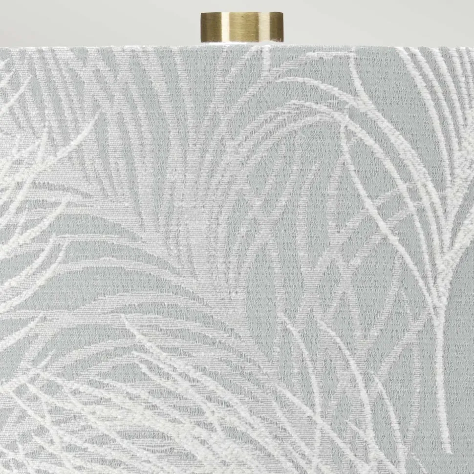 Nachttischlampe Stoff Keramik E27 69 cm Retro Weiß grau