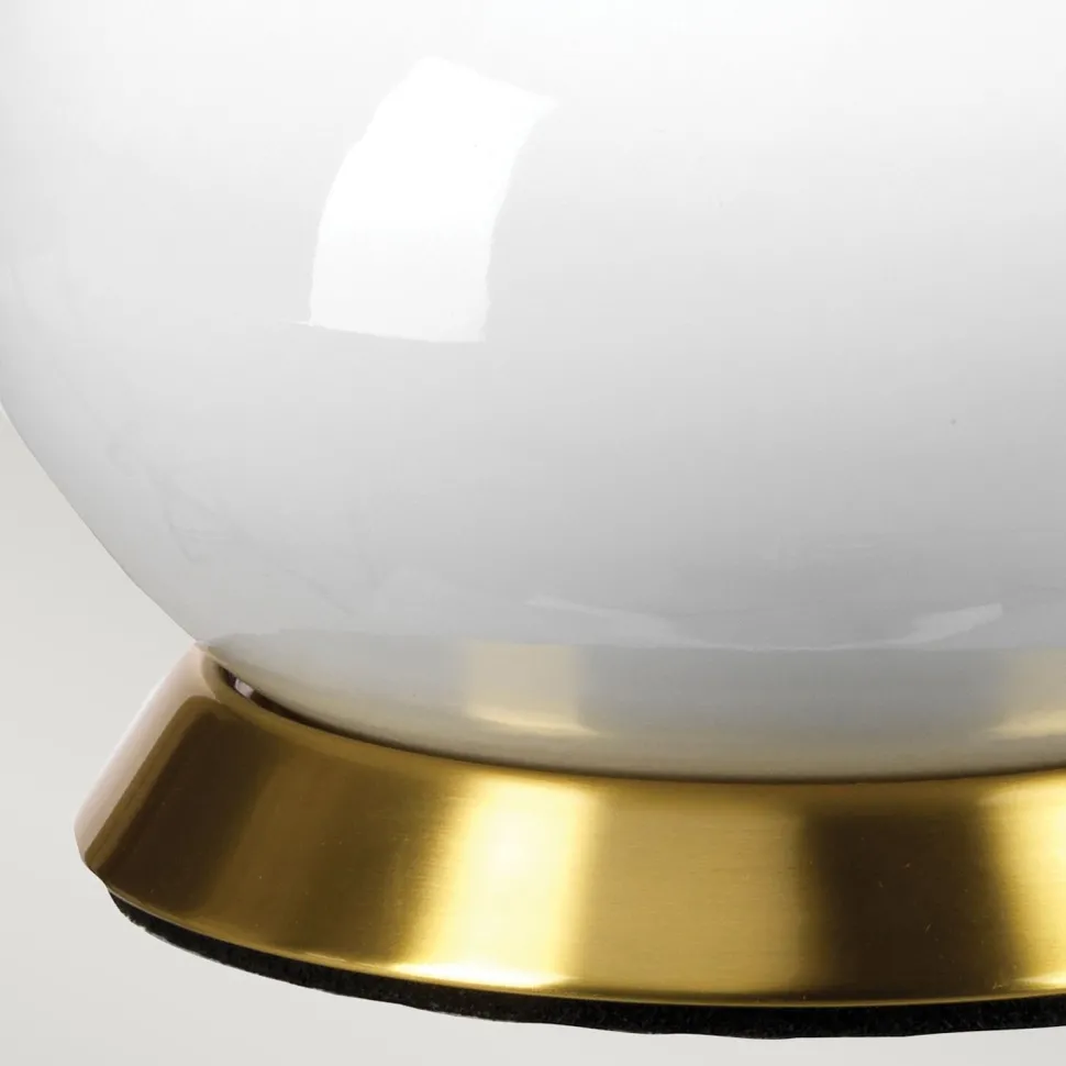 Nachttischlampe Stoff Keramik E27 69 cm Retro Weiß grau