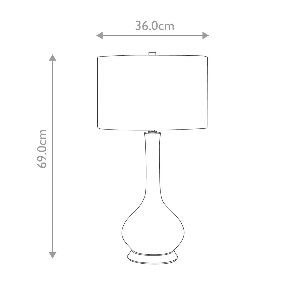 Nachttischlampe Stoff Keramik E27 69 cm Retro Weiß grau