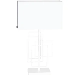 Nachttischlampe Stoff Metall E27 69 cm hoch Weiß Modern