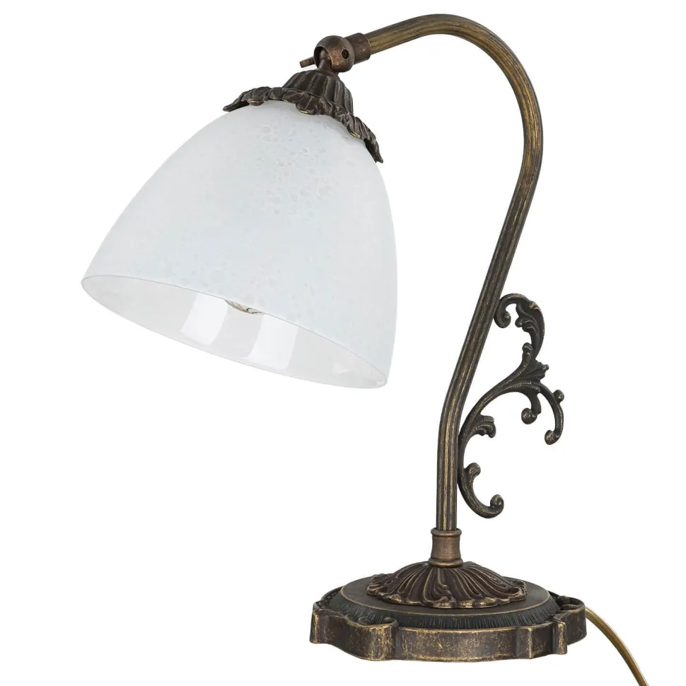 Nachttischlampe Weiß Messing