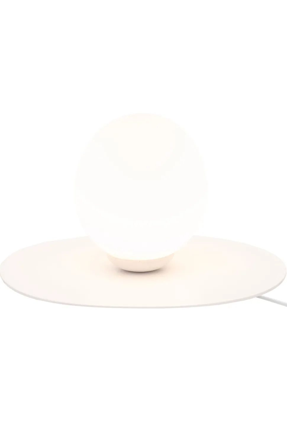 Nachttischleuchte Glaskugel blendarm E27 15 cm in Weiß