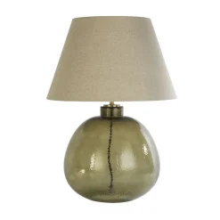 Nachttischleuchte Glassockel Stoffschirm E27 56,5 cm