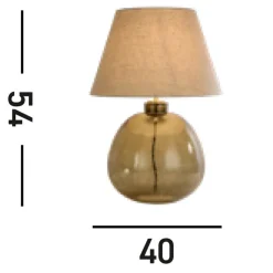 Nachttischleuchte Glassockel Stoffschirm E27 56,5 cm