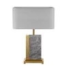 Nachttischleuchte Stoff Marmor Stahl 65 cm in Gold Grau