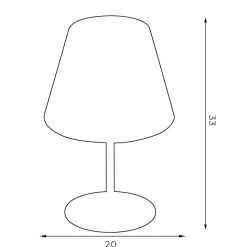 Nachttischleuchte Stoff Metall H:33 cm E27 in Weiß Gold
