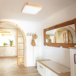 Natürliche Deckenlampe Pinie Glas B:45 cm E27 4-flmg