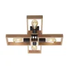 Natürliche Deckenlampe Retro Holz Metall L:62 cm E27