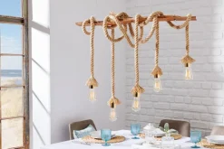Natürliche Pendelleuchte Natur 5-flammig L:90 cm E27
