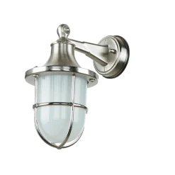 Nickel Wandlampe Echt-Messing IP64 Außen wetterfest