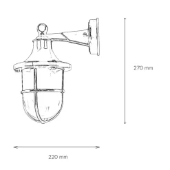 Nickel Wandlampe Echt-Messing IP64 Außen wetterfest