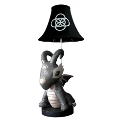 Niedliche Kinderzimmerlampe LED 58 cm Drache Grau Schwarz