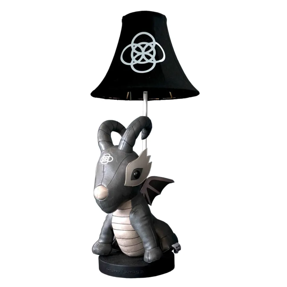 Niedliche Kinderzimmerlampe LED 58 cm Drache Grau Schwarz
