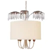 Opulente Deckenleuchte LINAN Kristalle Stoffschirm
