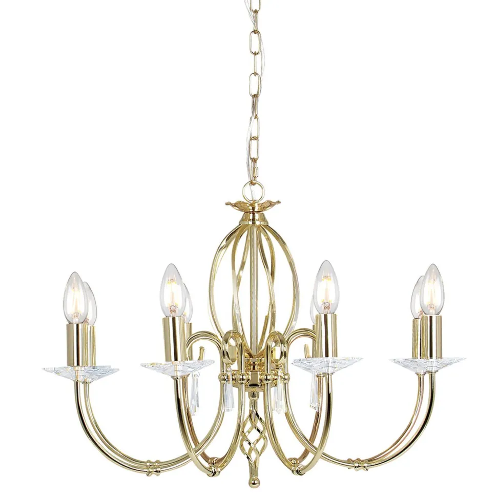 Opulenter Kronleuchter CANDELA in Messing Klassisch