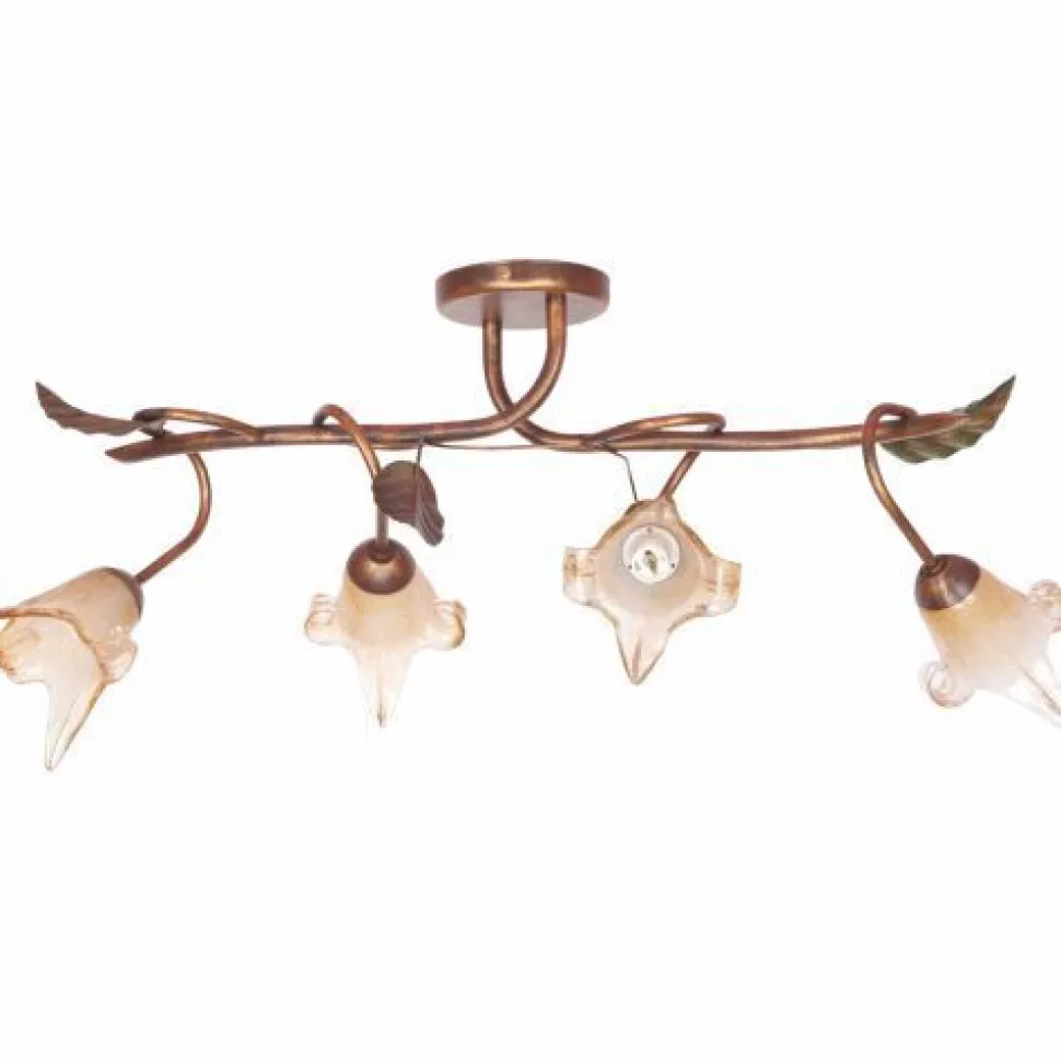 Orange Deckenleuchte Metall 4-flmg Rustikal