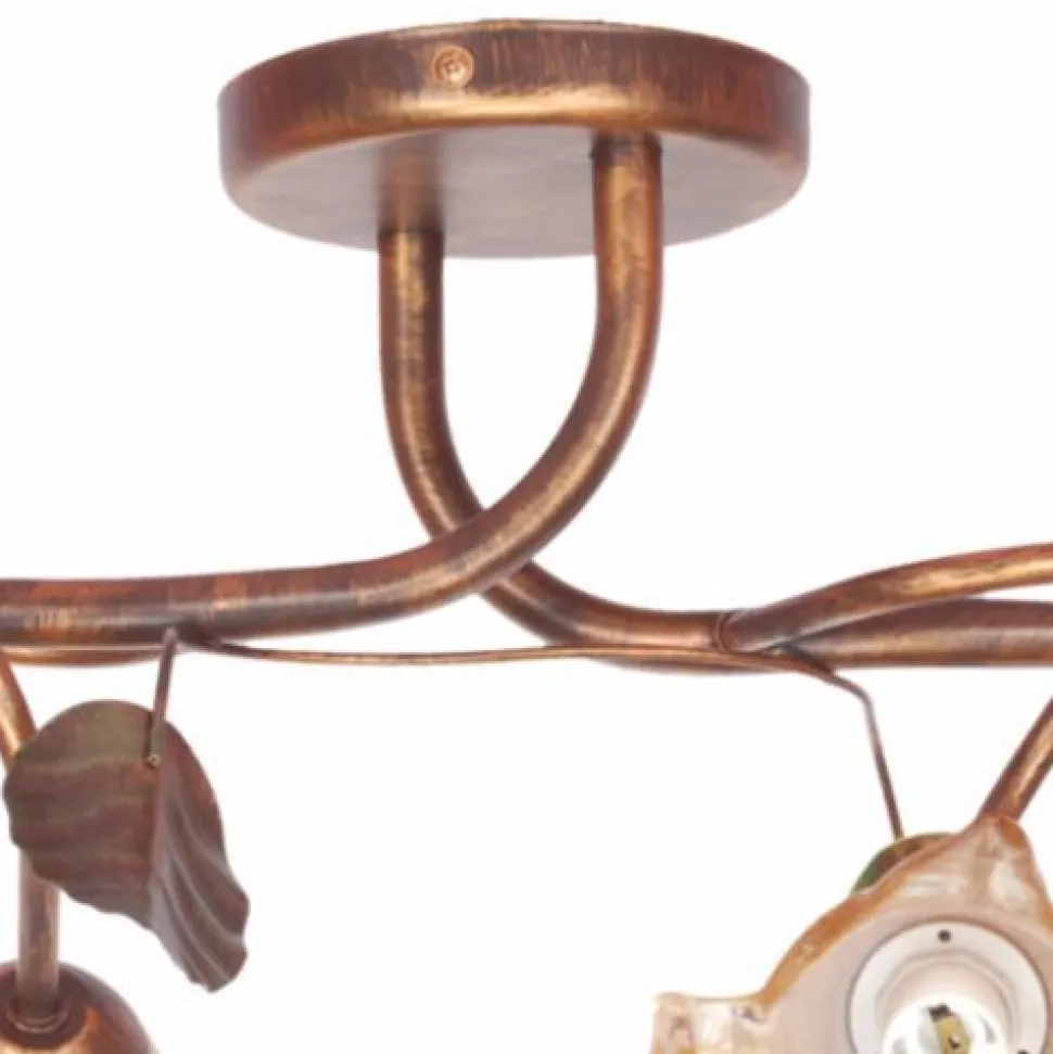 Orange Deckenleuchte Metall 4-flmg Rustikal