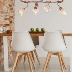 Orange Deckenleuchte Metall 4-flmg Rustikal