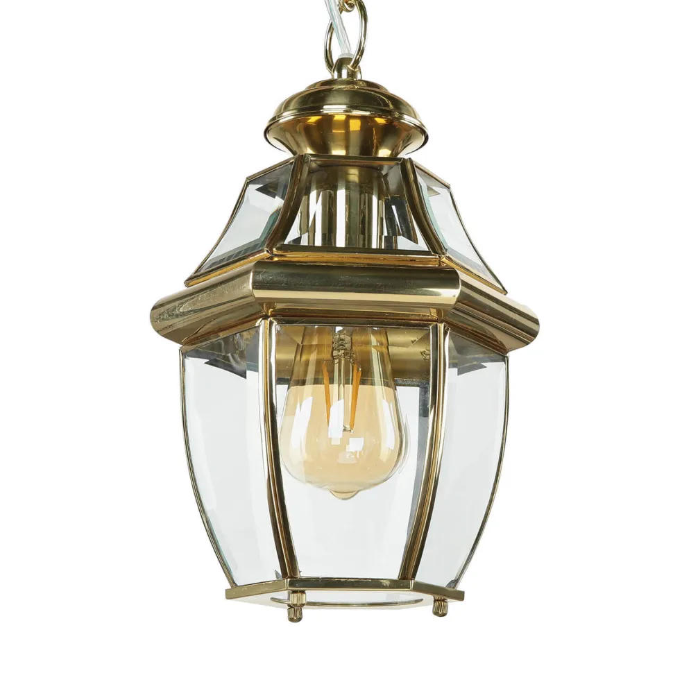 Outdoor Hängeleuchte Messing Glas Vintage Design E27