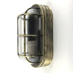 Outdoor Wandlampe Messing Glas E27 IP64 23 cm Maritim