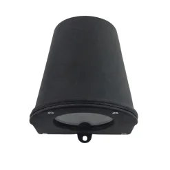Outdoor Wandlampe Schwarz antik H: 10 cm Downlight Messing