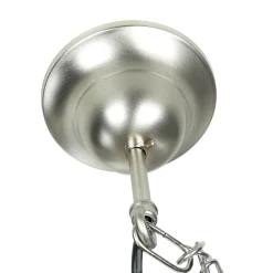 Pendellampe Außen in Nickel Echt-Messing Riffelglas