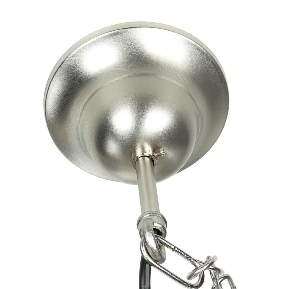 Pendellampe Außen in Nickel Echt-Messing Riffelglas