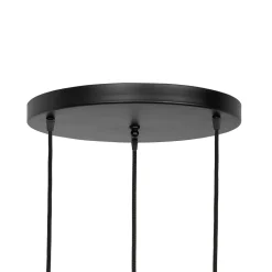 Pendelleuchte Ø 40 cm 3-flammig E27 Schwarz matt verstellbar