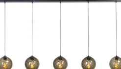 Pendelleuchte 160 cm Rauchglas 5-flammig