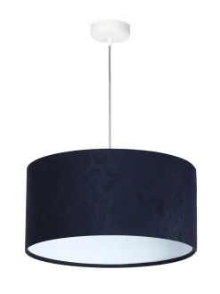 Pendelleuchte AIMEE Dunkelblau Weiß Retro rund