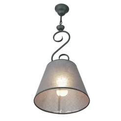 Pendelleuchte Anthrazit Stoff Landhaus Esstisch